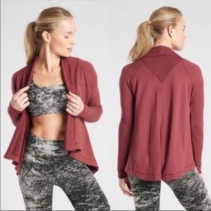 Athleta Nirvana Wear Two Ways Wrap Cardigan Maple Red M